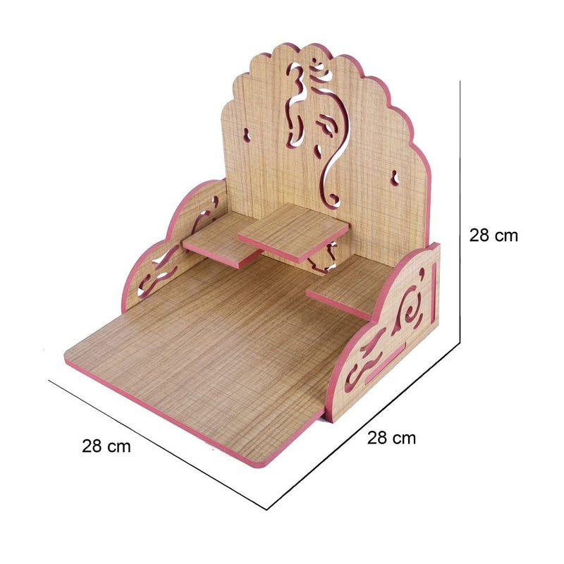 PRIMEFAIR Wooden Wall Mounted Hanging Puja Temple Wood God Stand for Pooja Room Mandir Devghar Stand Temple Home Temple Home Wall Temple Waterproof TEMPLE003412 - Image 4