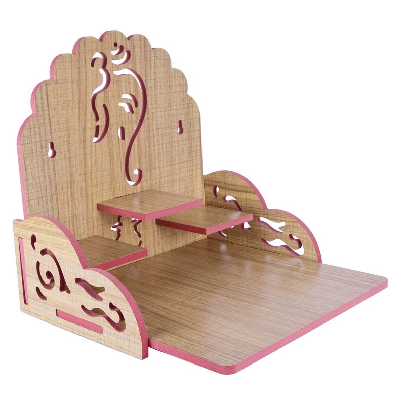PRIMEFAIR Wooden Wall Mounted Hanging Puja Temple Wood God Stand for Pooja Room Mandir Devghar Stand Temple Home Temple Home Wall Temple Waterproof TEMPLE003412 - Image 3