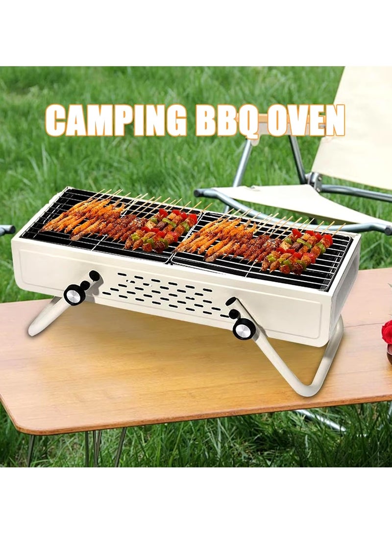 DubaiGallery BBQ Grill, Folding Wood Grill - Portable Folding Charcoal Grill, Smokeless | Large Charcoal BBQ Grills, Stainless Steel BBQ Grill with Large Grill Surface for Tailgating, Camping - Image 2