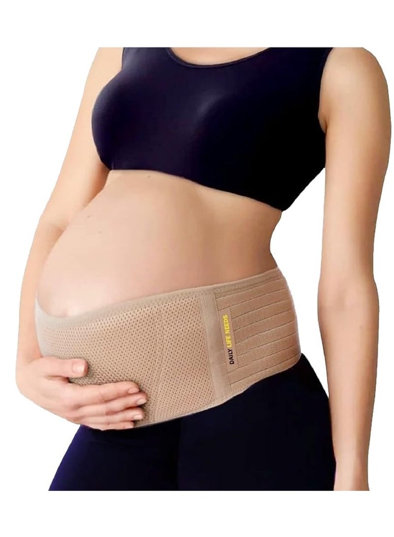 Pregnancy Belly Band- - Upto 57 Inch Pregnancy Belly Support Band- Belly Bands for Pregnant Women-Invisible Maternity Support belt for Back - Belly Support Bands for Pregnant Women - ONE SIZE (Beige) - Image 1