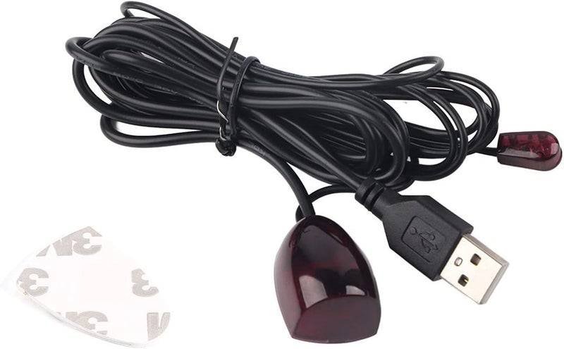 USB IR Infrared Remote Control Extender Repeater Cable, 38-56 kHz Wideband External Universal IR Receiver Extender for Cable Boxes