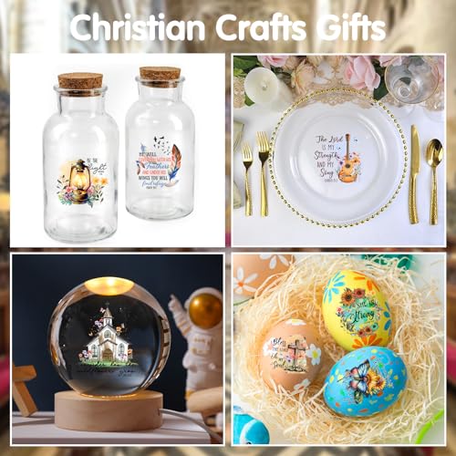 ZMRU 24 Sheets Vintage Christian Rub On Transfers for Crafts, Bible Verse Stickers for Wood,Furniture Decals, Glass Candle Holder, Porcelain, Candles, Sympathy Gifts, Fabric Projects,3 * 3inch - Image 5