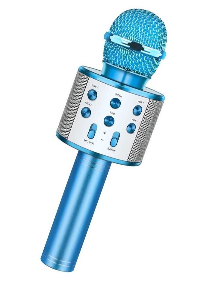 ELTRAZONE Wireless Bluetooth Karaoke Microphone,Rechargeable Kids Microphone Karaoke Machine,Professional Handheld Karaoke Mic Speaker Home KTV Kids Birthday Party - Best Gifts for Kids Adults (Blue) - Image 1