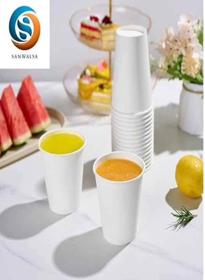 SANWALSA [250 ml, 100 Count, White, 8 Oz Disposable White Paper Cup | Eco-Friendly & Biodegradable Cups for Wedding, Party, Picnic, Travel | Ideal for Tea, Coffee, Juice & Water - Image 4