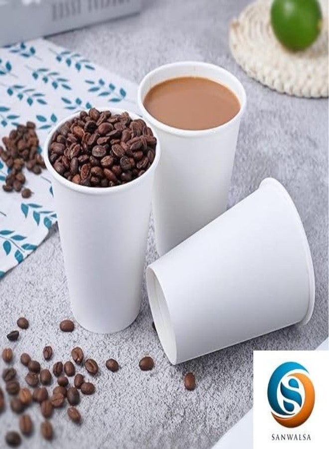 SANWALSA [250 ml, 100 Count, White, 8 Oz Disposable White Paper Cup | Eco-Friendly & Biodegradable Cups for Wedding, Party, Picnic, Travel | Ideal for Tea, Coffee, Juice & Water - Image 3