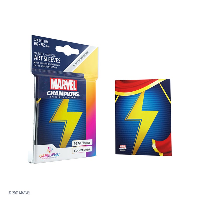Gamegenic Marvel Champions The Card Game Official Ms. Marvel Art Sleeves - Pack of 50 Art Sleeves and 1 Clear Sleeve  Card Game Holder  Use with TCG and LCG Games  Made by Fantasy Flight Games - Image 3