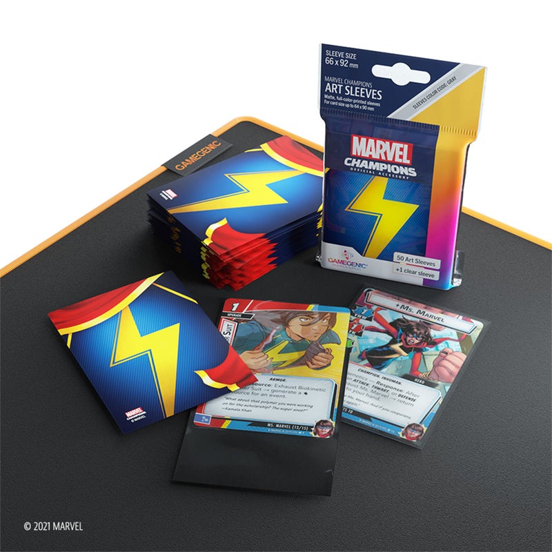 Gamegenic Marvel Champions The Card Game Official Ms. Marvel Art Sleeves - Pack of 50 Art Sleeves and 1 Clear Sleeve  Card Game Holder  Use with TCG and LCG Games  Made by Fantasy Flight Games - Image 4