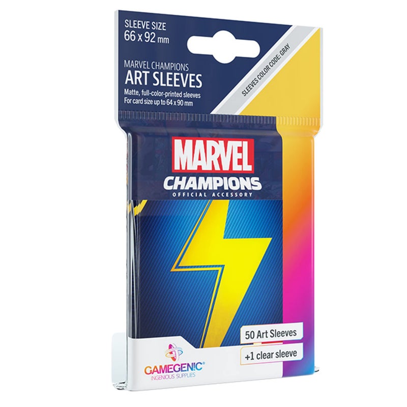 Gamegenic Marvel Champions The Card Game Official Ms. Marvel Art Sleeves - Pack of 50 Art Sleeves and 1 Clear Sleeve  Card Game Holder  Use with TCG and LCG Games  Made by Fantasy Flight Games - Image 1