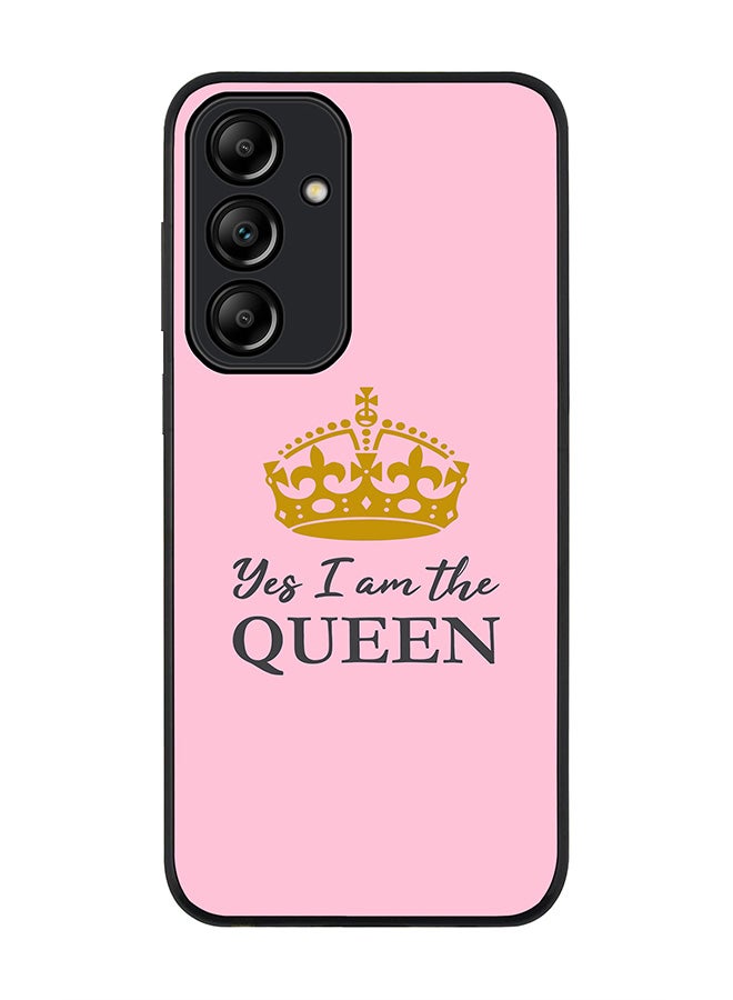 Stylizedd Rugged Black Edge Case for Samsung Galaxy A55, Slim fit Soft Case Flexible Rubber Edges Anti Drop TPU Gel Thin Cover -  Yes I'm the Queen - Image 1