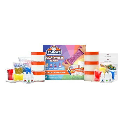 Elmers Color Wheel Slime Kit Includes Elmers GUE Premade Slime Clay Color Pigments Scents Sheet Labels 24 Piece Kit - Image 1
