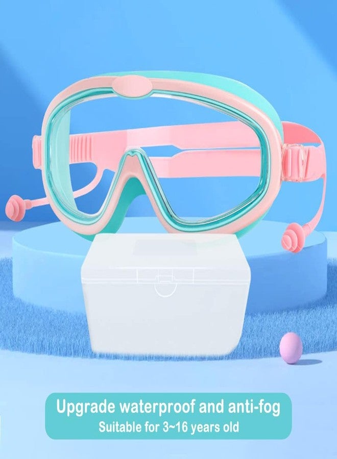 FALONG Big Frame Leakproof Swimming Goggles,Goggles with Anti Fog and UV Protection,Swimming Goggles with Ear Plugs,for Boys Girls for Age 2-16(Pink) - Image 3