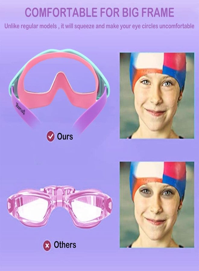 FALONG Big Frame Leakproof Swimming Goggles,Goggles with Anti Fog and UV Protection,Swimming Goggles with Ear Plugs,for Boys Girls for Age 2-16(Pink) - Image 5