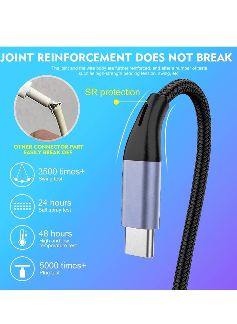 3-in-1 USB Charging Cable – 5A Fast Charge Braided Nylon Universal Cord with USB-C, Micro USB, and iOS Connectors - Image 4
