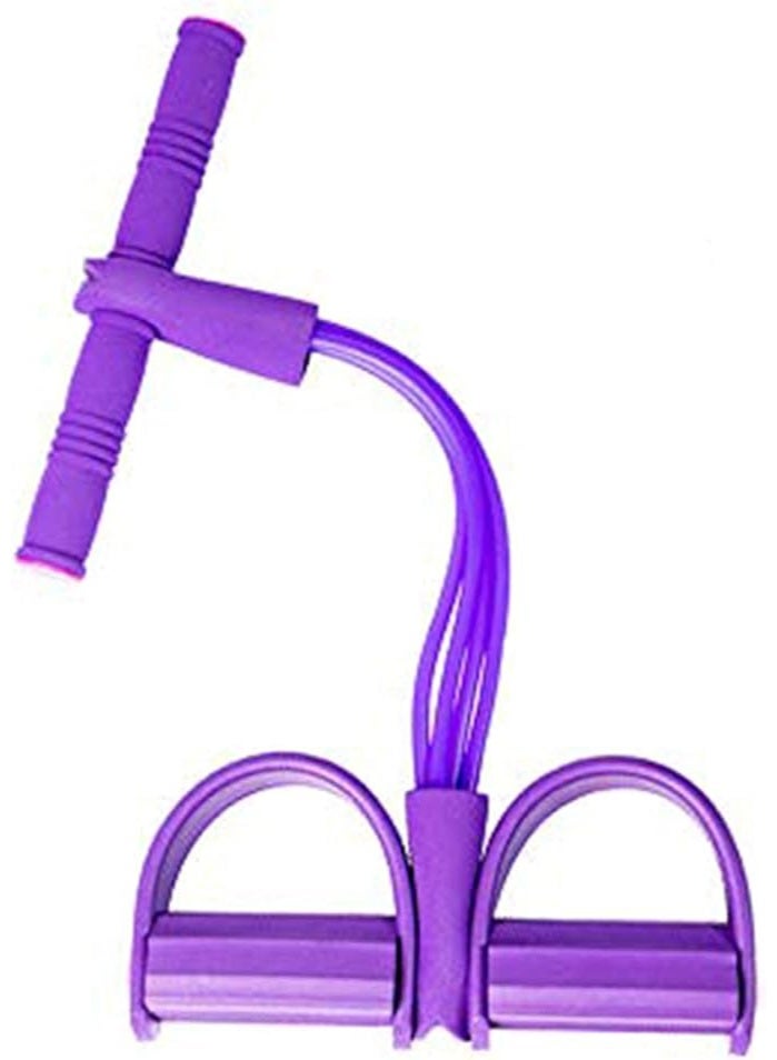 Home 4-Tube Resistance Bands with Handles – Elastic Tension Rope Pedal Pull Band for Sit-Ups, Yoga, Fitness, Body Toning, Abdomen, Waist, Arm & Leg Stretching, Slimming & Training - Image 2