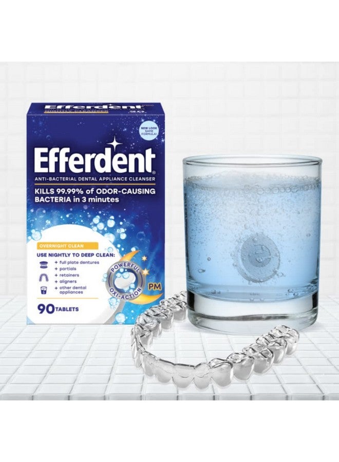 Efferdent Pm Overnight Anti-Bacterial Denture Cleanser Tablets 90 Ct (Pack Of 1) - Image 5