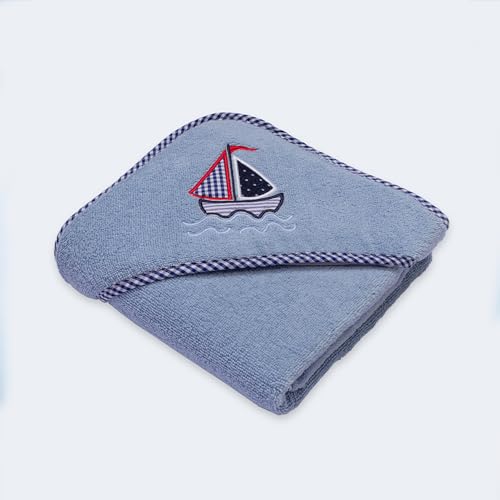 haus & kinder Terry Muslin Hooded Baby Towel | Soft & Absorbent Baby Bath Towel for Newborns & Infants (0–12 Months), 80 X 80 Cm, Red, Gentle On Skin, Quick Dry, Unisex - Image 3