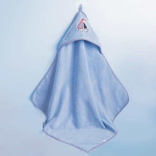 haus & kinder Terry Muslin Hooded Baby Towel | Soft & Absorbent Baby Bath Towel for Newborns & Infants (0–12 Months), 80 X 80 Cm, Red, Gentle On Skin, Quick Dry, Unisex - Image 1