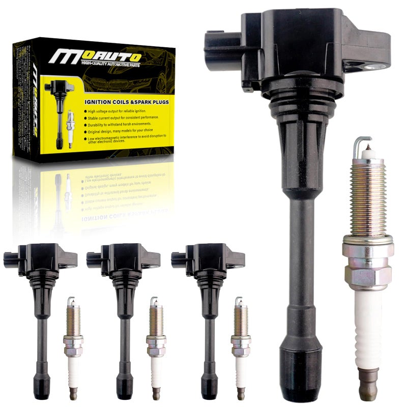 MOAUTO Set of 4 Ignition Coils Pack UF549 224481HM0A 4 PCS Iridium Spark Plugs Compatible with 20082017 Nissan Sentra Altima Cube Rogue Versa Infiniti FX50 M56 QX60 NV200 NV350 Pathfinder