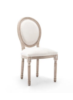 LANNY Jeffcoco Furniture Modern Solid Wood Dining Chair for Kitchen, Bistro, Resturaunt in Beige Colour Fabric Seat (1 piece Fabric Back)  - Image 1