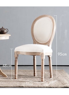 LANNY Jeffcoco Furniture Modern Solid Wood Dining Chair for Kitchen, Bistro, Resturaunt in Beige Colour Fabric Seat (1 piece Fabric Back)  - Image 2