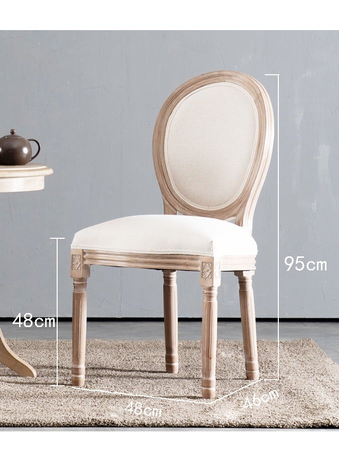 LANNY Jeffcoco Furniture Modern Solid Wood Dining Chair for Kitchen, Bistro, Resturaunt in Beige Colour Fabric Seat (1 piece Fabric Back)  - Image 2