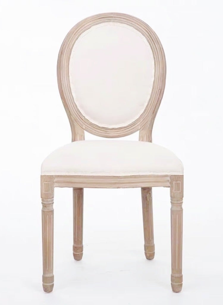 LANNY Jeffcoco Furniture Modern Solid Wood Dining Chair for Kitchen, Bistro, Resturaunt in Beige Colour Fabric Seat (1 piece Fabric Back)  - Image 4