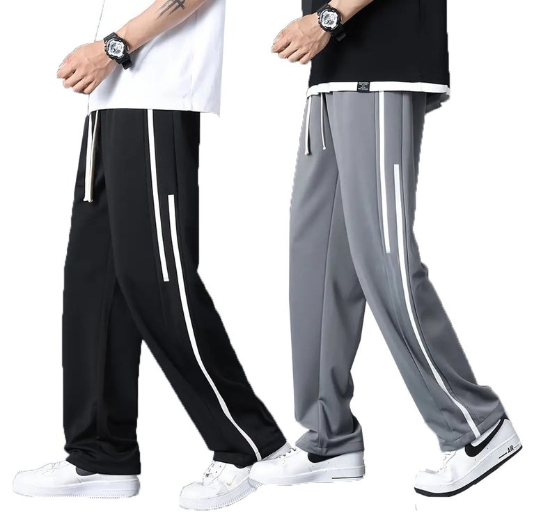 Lymio Track Pant for Men || Regular Fit || Track Pants || Full Elastic Jogger Track Pant || Available in Combo Pack of 2 (TP-34-35-Black-Grey-S) - Image 1