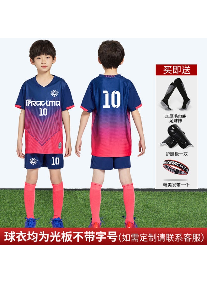 D8832 Sapphire Blue Light Plate Two-piece Set Football Socks Hair Band Leg Protector]] Football Jersey - Image 1