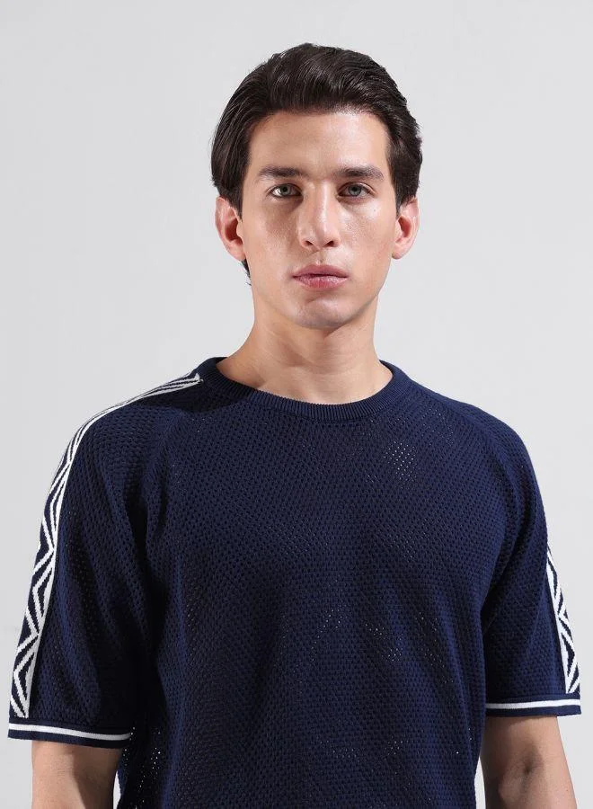 The Indian Garage Co  Men Oversized Fit Solid Crew Neck Half Sleeves T-Shirt for Men | Best Price UAE