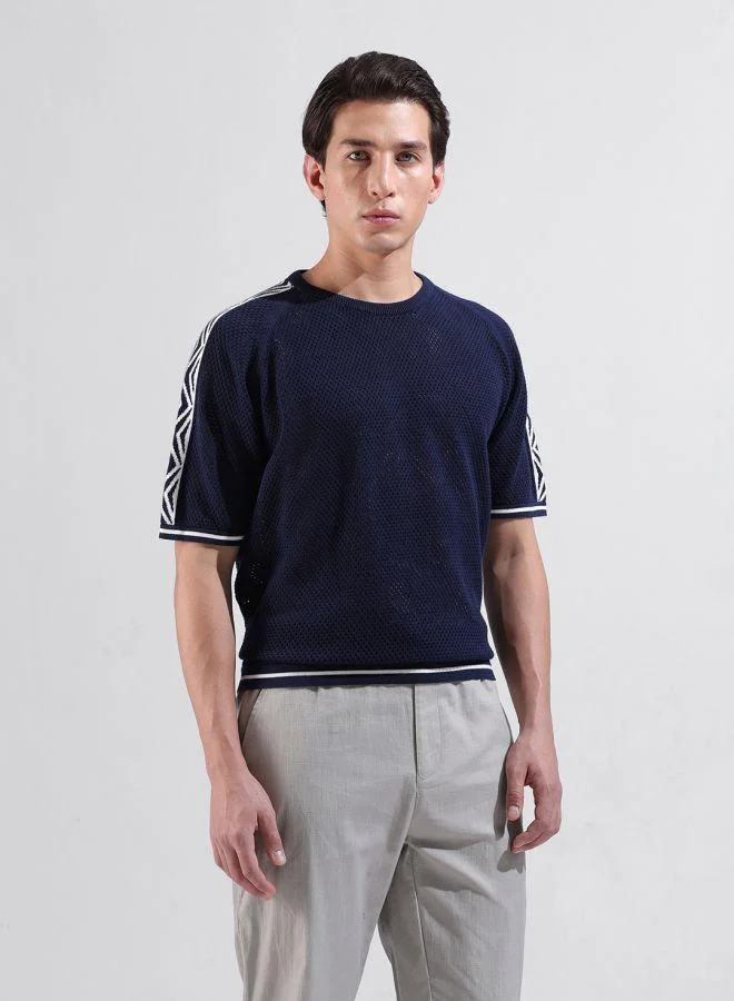 The Indian Garage Co  Men Oversized Fit Solid Crew Neck Half Sleeves T-Shirt for Men | Best Price UAE