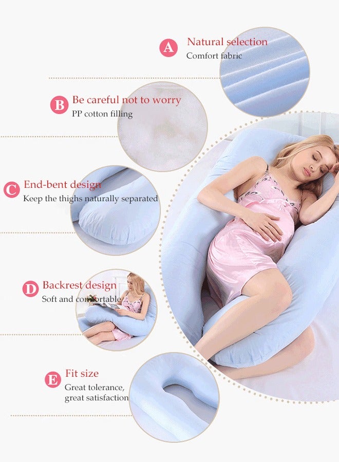 DUNISO Pregnancy Pillows for Sleeping,U shaped Maternity Pillow, Body Pillows for Adults,waist protection pillow, Full Body Support Pillow During Pregnancy with Replaceable and Washable Velvet Covered, 80x120x180cm, gray - Image 4
