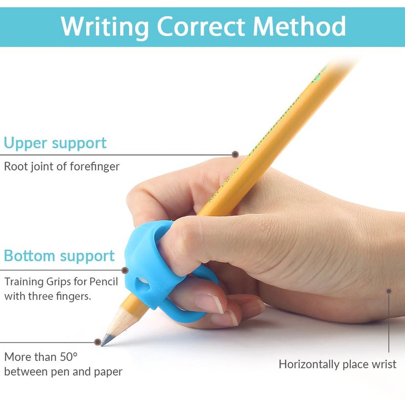 Firesara Training Grips, Original Breakthrough Assorted Writing Aid Grip Trainer Posture Correction Finger Grip for Kids Preschoolers Children Adults Special Needs for Lefties or Righties(4PCS) - Image 5