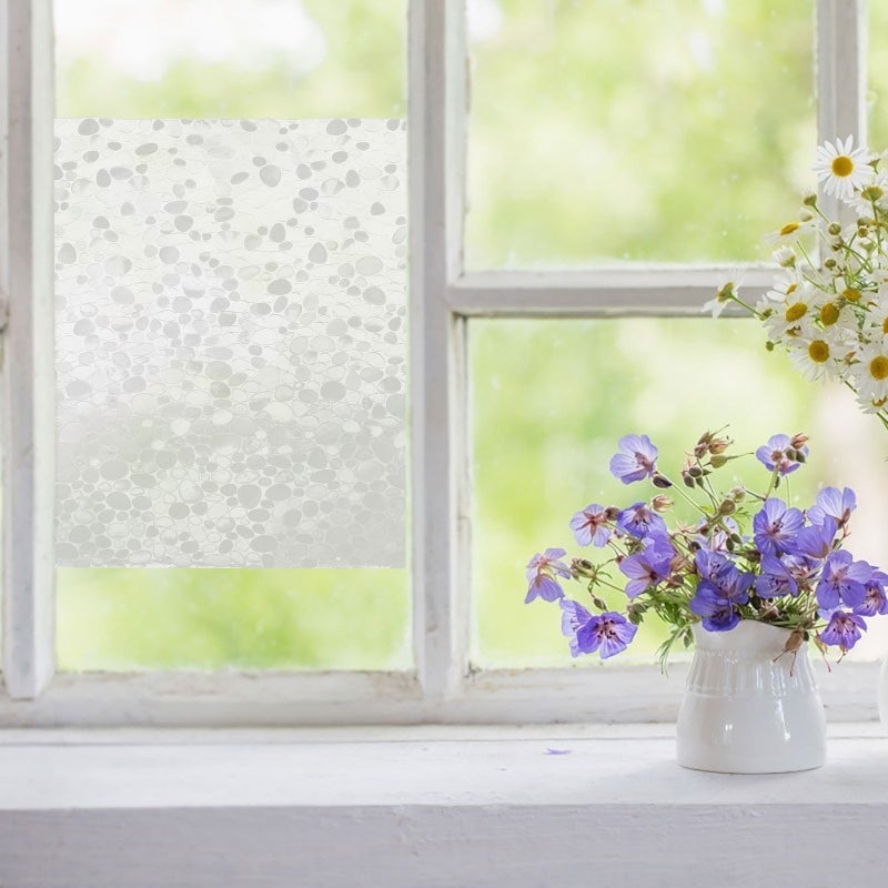Window Film Privacy Glass Window Film Non-Adhesive Static Cling Window Film Removable Film - Image 1