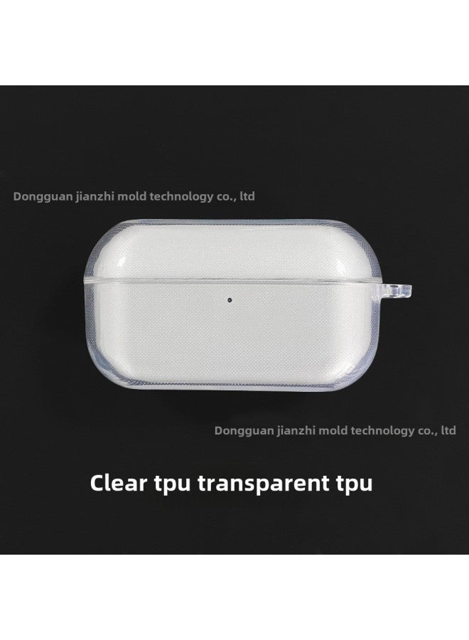 Soft Silicone Protective Case For Panasonic Technics EAH-AZ100 Earphones Integrated Design Empty Box Pure Color Injection Molding-Color:TPU Transparent Runway Buckle Small Ring Packaging-Model:EAH-AZ100  - Image 1