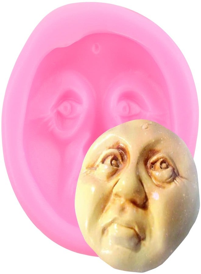 YIHUOMOLDS 3D Moon Face Fondant Silicone Molds For DIY Cake Decorating Cupcake Topper Chocolate Candy Gum Paste Polymer Clay - Image 1