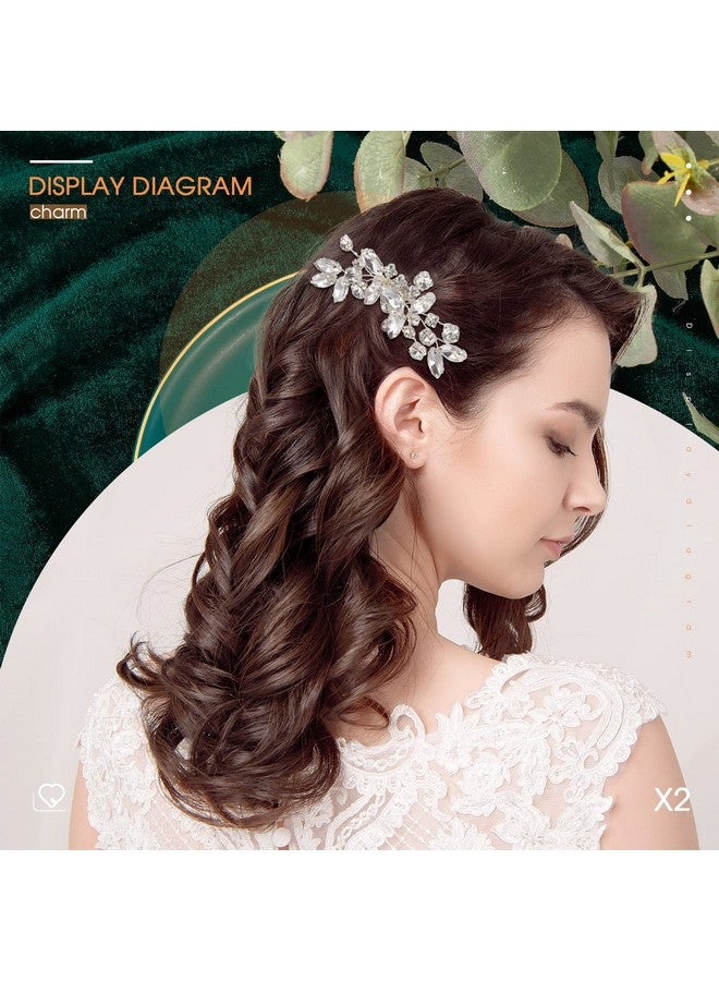 Mtlee 2 Pcs Bridal Wedding Hair Comb Rhinestone Silver Bridal Side Comb Crystal Rhinestone Hair Accessories for Women and Girls - Image 5