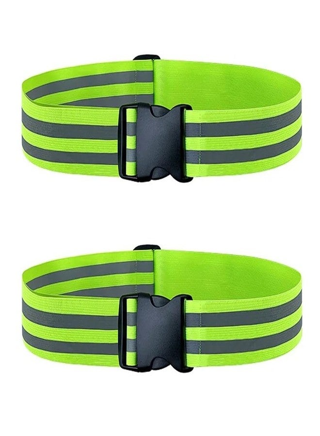 SquEqu 2 Pack Reflective Sash Elastic Stretchy Reflective Bands High Visibility Glow Waist Belt Reflectors Safety Waist Band Strap for Running at Night Early Morning Walking Dogs Cycling Evening Walks - Image 1