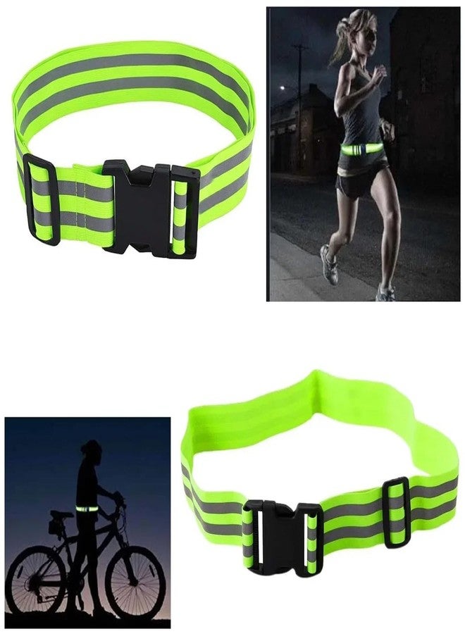 SquEqu 2 Pack Reflective Sash Elastic Stretchy Reflective Bands High Visibility Glow Waist Belt Reflectors Safety Waist Band Strap for Running at Night Early Morning Walking Dogs Cycling Evening Walks - Image 4