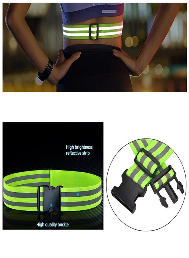 SquEqu 2 Pack Reflective Sash Elastic Stretchy Reflective Bands High Visibility Glow Waist Belt Reflectors Safety Waist Band Strap for Running at Night Early Morning Walking Dogs Cycling Evening Walks - Image 5