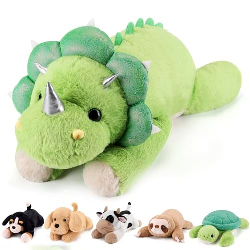 gnomantic Triceratops Weighted Stuffed Animals 28 Inch 50 Pounds Weighted Plushies Dinosaur Stuffed Animal Large Dino Plush Pillow Cute Plush Toy Gifts for Kids Adults 28 50 lbs - Image 1