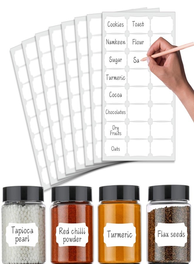 11 Strokes 192 Pcs White Stickers – Self Adhesive Stickers for Kitchen containers, Labels for Kitchen Containers, Price tag Stickers, Label Sticker, Kitchen Sticker - Image 1