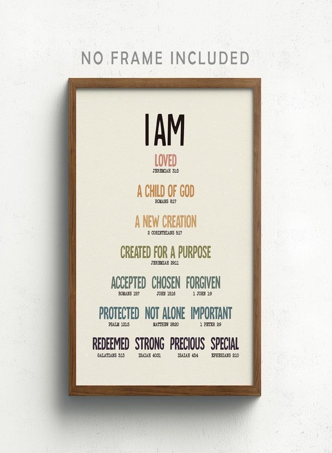 SWITHOM I Am a Son of God Wall Art Sign, Kids Bible Verses Wall Decor, Large Scripture Posters for Bedroom, God Says You Are Classroom Decor, 11x14 Inch Unframed - Image 3