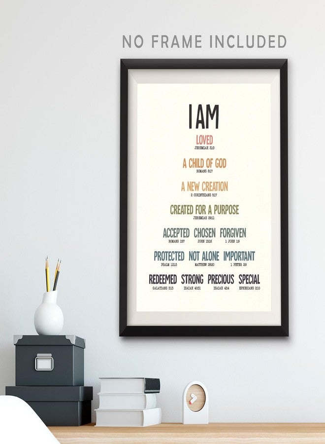SWITHOM I Am a Son of God Wall Art Sign, Kids Bible Verses Wall Decor, Large Scripture Posters for Bedroom, God Says You Are Classroom Decor, 11x14 Inch Unframed - Image 4