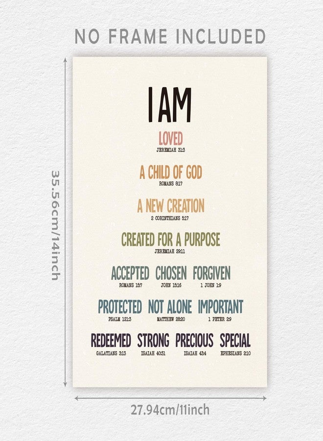 SWITHOM I Am a Son of God Wall Art Sign, Kids Bible Verses Wall Decor, Large Scripture Posters for Bedroom, God Says You Are Classroom Decor, 11x14 Inch Unframed - Image 2