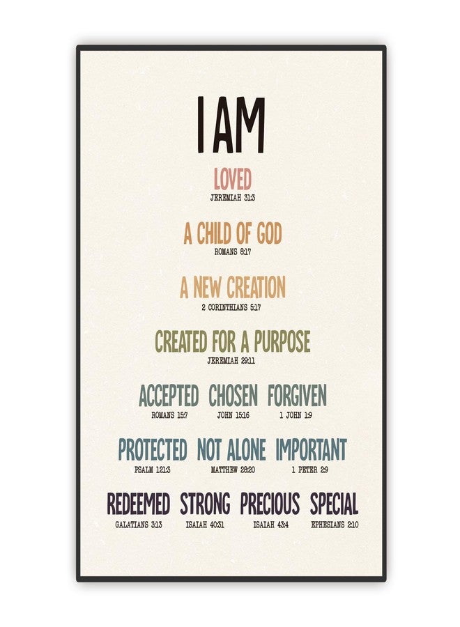 SWITHOM I Am a Son of God Wall Art Sign, Kids Bible Verses Wall Decor, Large Scripture Posters for Bedroom, God Says You Are Classroom Decor, 11x14 Inch Unframed - Image 1