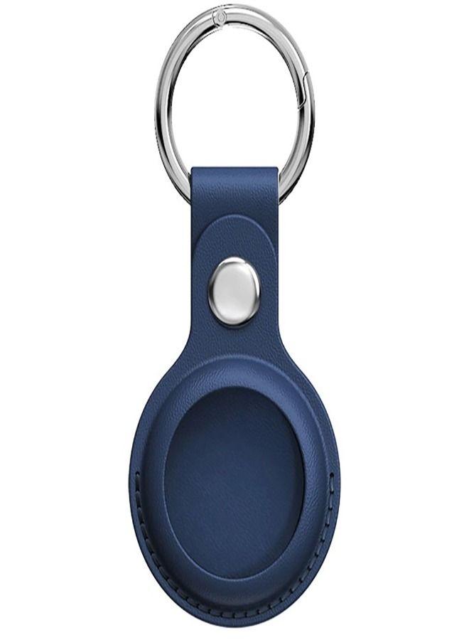 RKN Protective Leather Case Tracker Cover with Air Tag Holder Blue  - Image 1