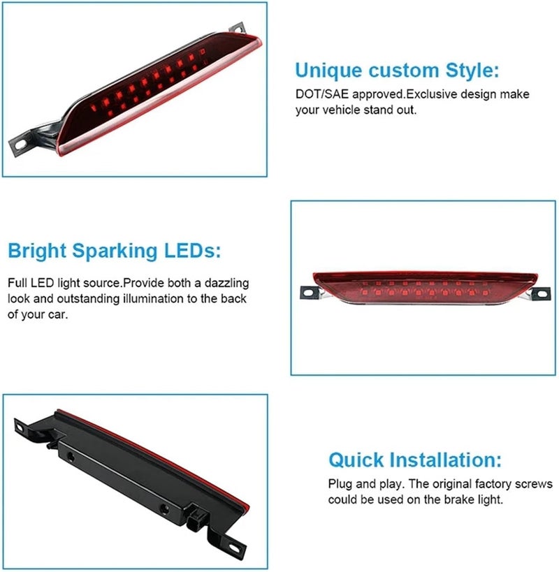 QASULER High Mount Rear Third Brake Light - Image 5