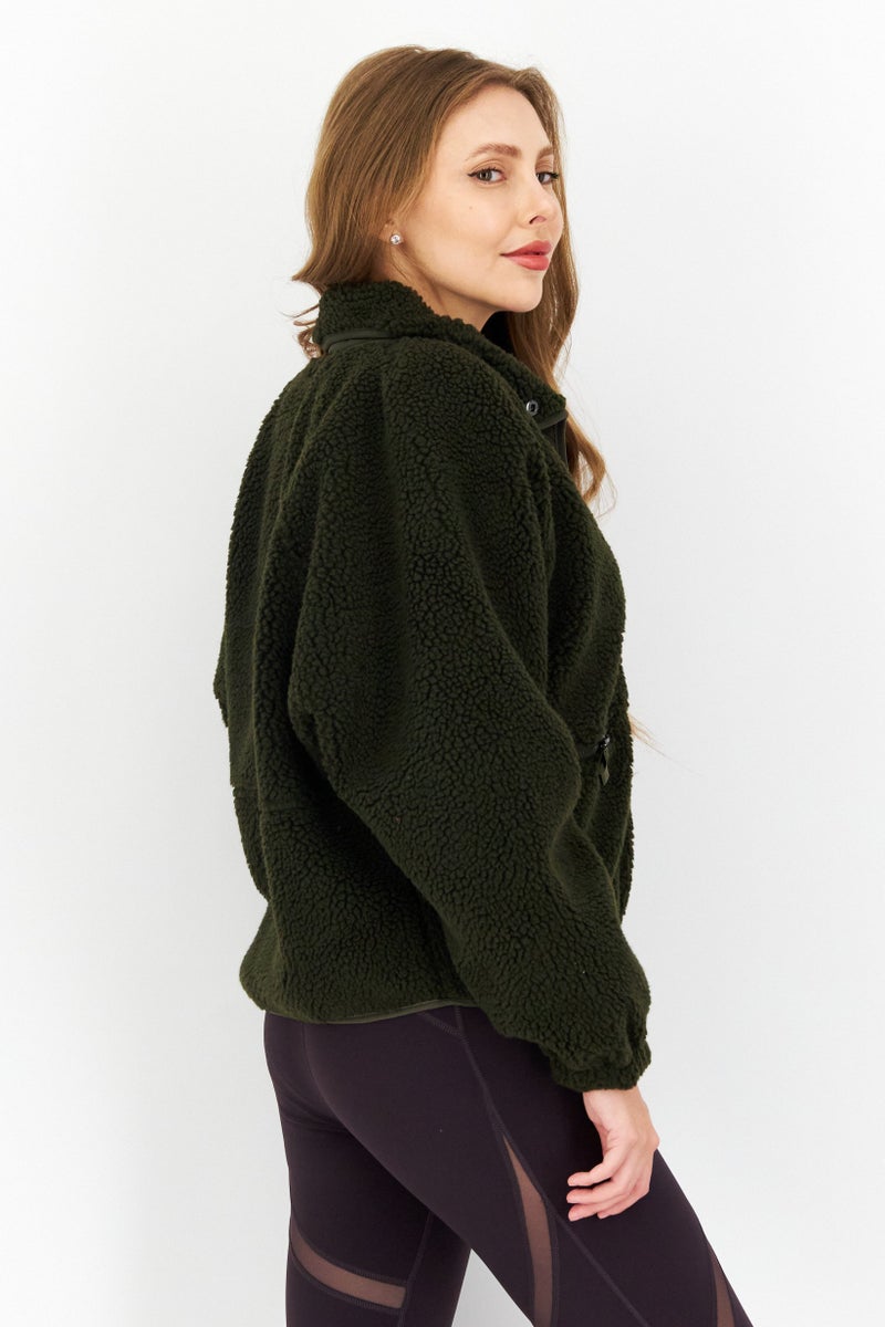 Andrew Marc Women Sportswear Fit  Faux Fur Outdoor Jacket, Olive - Image 4