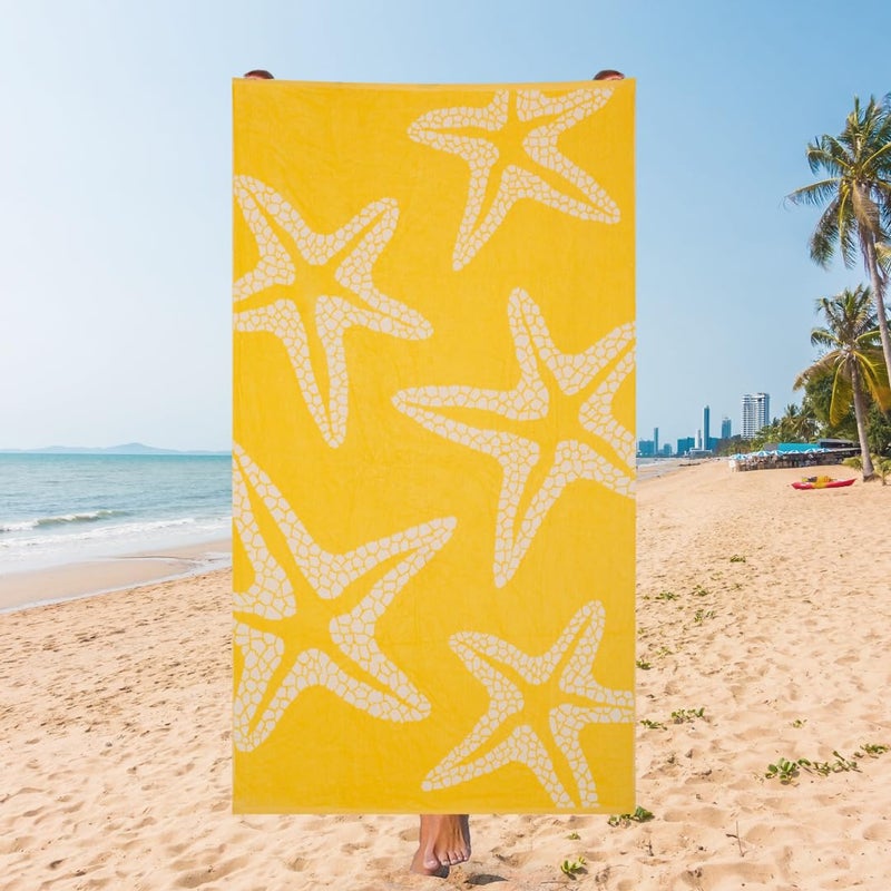 CREEVA Starfish Splash Beach Towel – Sunburst Edition, 105 x 180 cm - Image 1