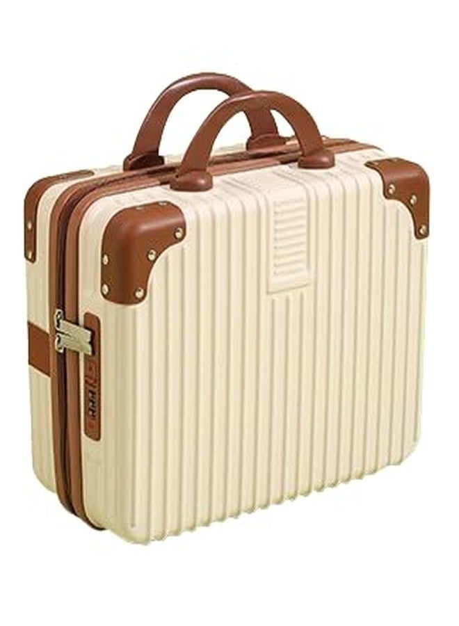 ENNCOZY Mini Hard Shell Hard Travel Luggage Makeup Case Small Portable Carrying Case Suitcase Organizer Makeup Storage Box for Women (B-Cream) - Image 2